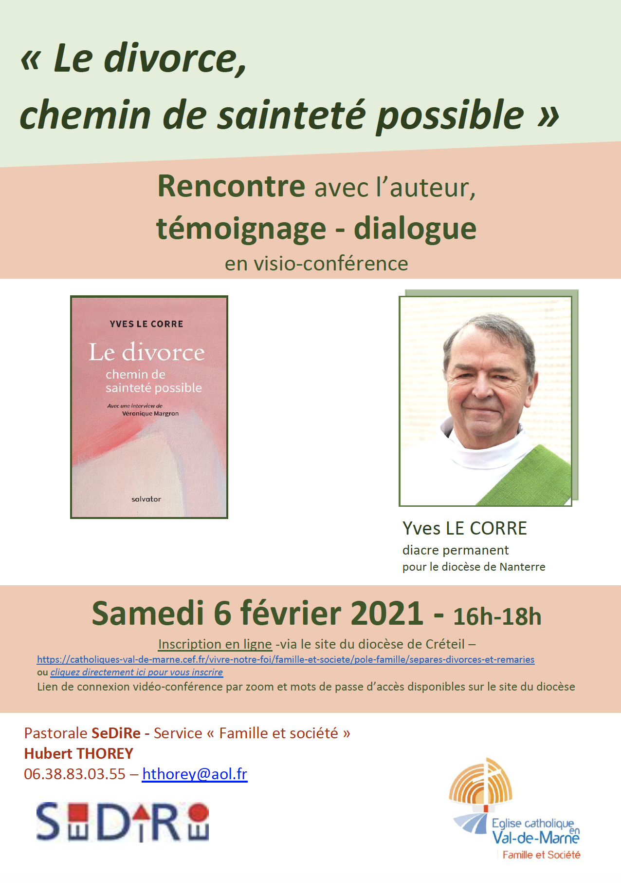 Visio-conférence : rencontre avec Yves Le Corre auteur de ＂Le divorce, chemin de sainteté possible＂ - le 6 février 2021