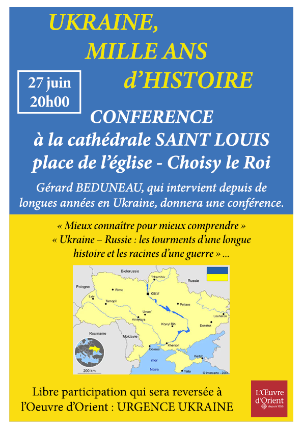 Ukraine, milles ans d'histoire : conférence le 27 juin 20h à Choisy-le-Roi