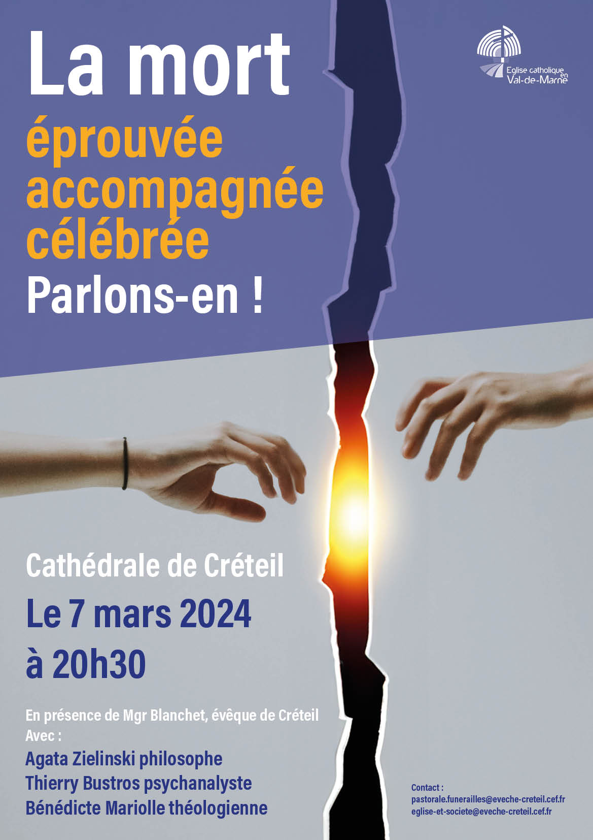 « La mort, éprouvée, accompagnée, célébrée, Parlons-en ! » jeudi 7 mars 20h30 cathédrale de Créteil