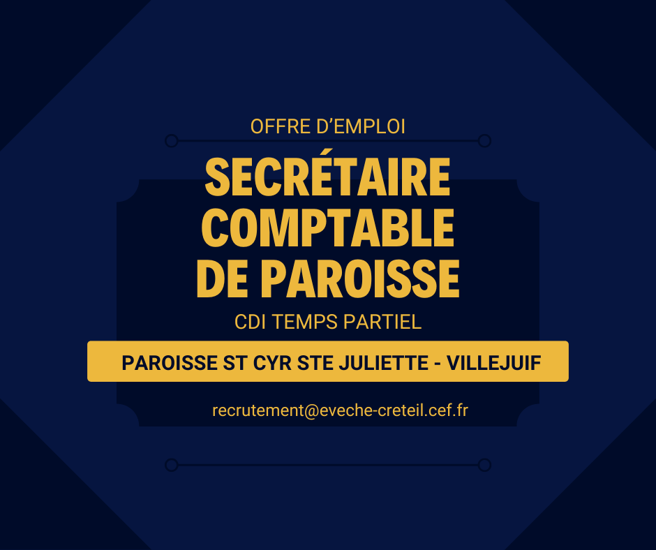 La paroisse St Cyr Ste Juliette (Villejuif-94) recherche un(e) secrétaire-comptable en CDI à temps partiel